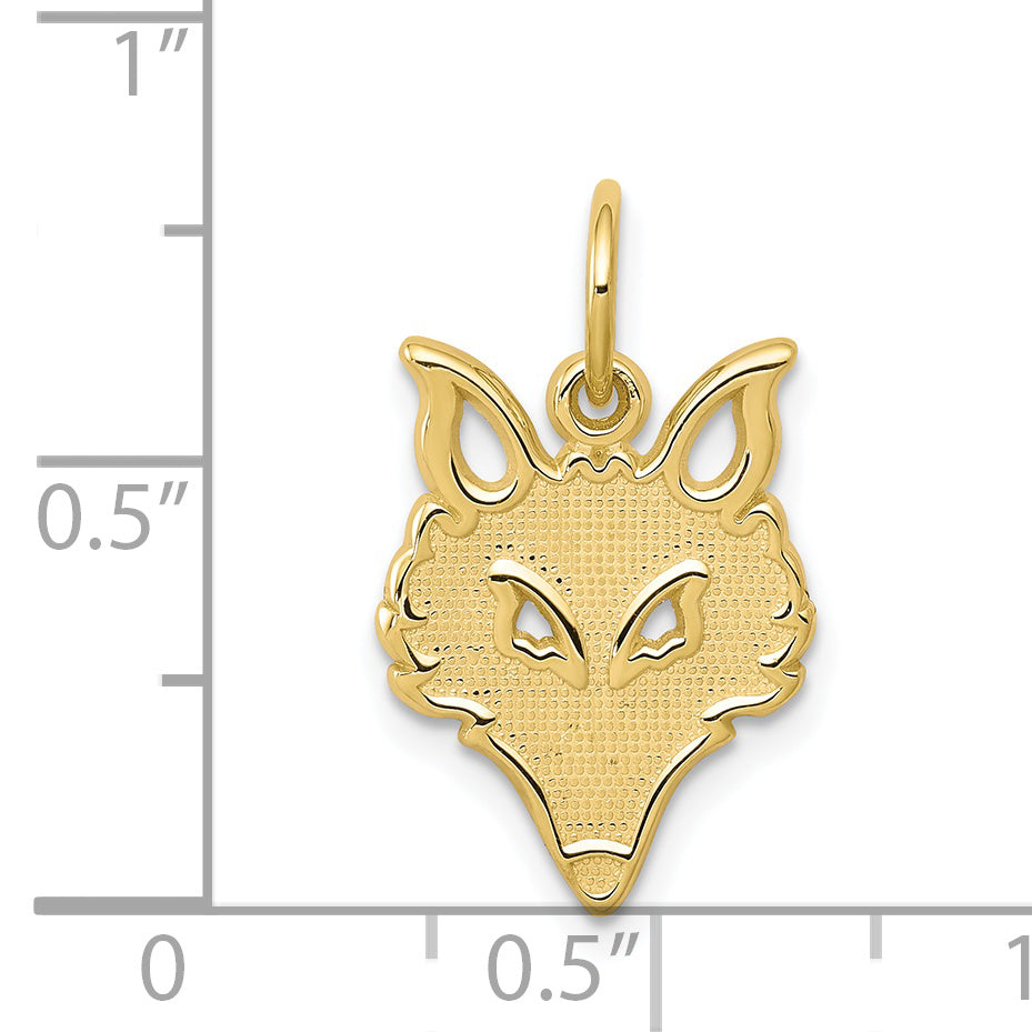 10k Solid Flat Back Small Fox Head Charm