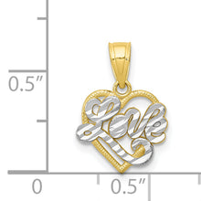 Load image into Gallery viewer, 10K w/ Rhodium LOVE Heart Charm
