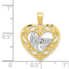 Load image into Gallery viewer, 10K &amp; Rhodium MOM Heart Charm
