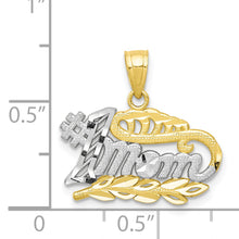 Load image into Gallery viewer, 10K w/Rhodium &num;1 MOM Charm
