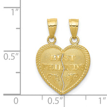 Load image into Gallery viewer, 10K BEST FRIENDS Break-A-Part Heart Pendant
