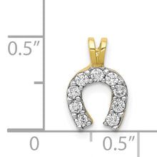 Load image into Gallery viewer, 10k Small CZ Horseshoe Charm
