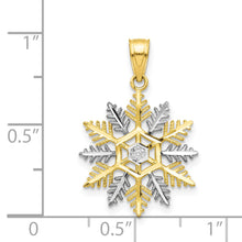 Load image into Gallery viewer, 10K w/Rhodium Snowflake Charm
