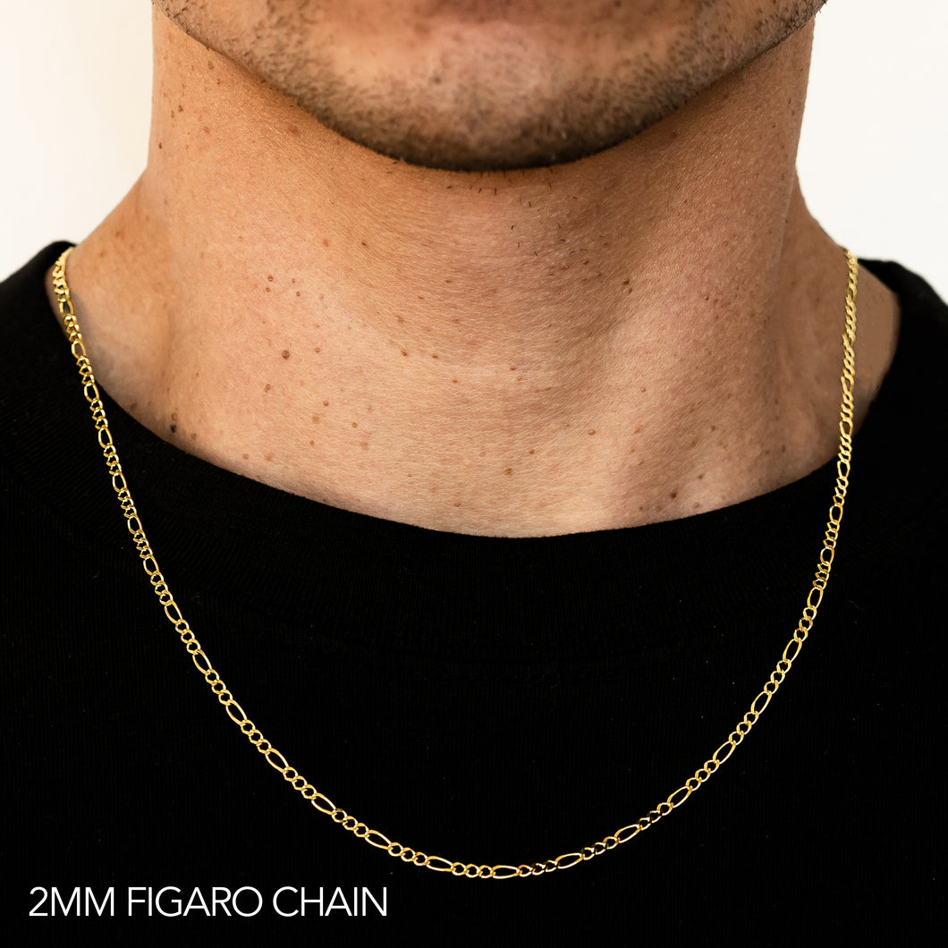 10K 2MM YELLOW GOLD SOLID FIGARO 24