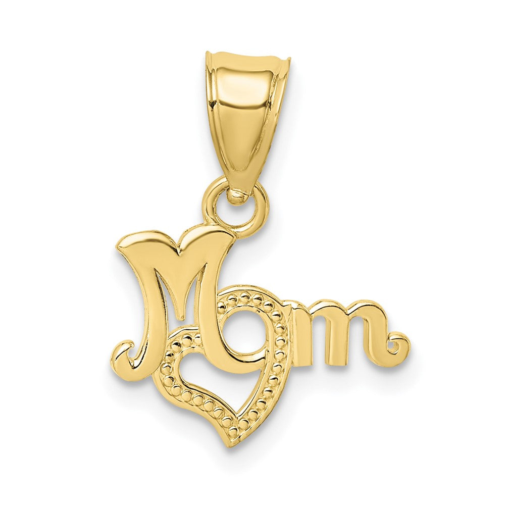 10K MOM With Heart Pendant