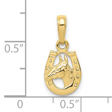 Load image into Gallery viewer, 10k Horse Head in Horseshoe Pendant
