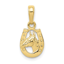 Load image into Gallery viewer, 10k Horse Head in Horseshoe Pendant
