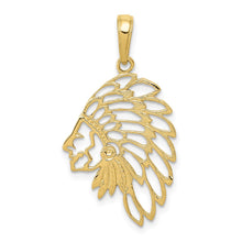 Load image into Gallery viewer, 10k Headdress Profile Pendant
