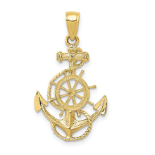 Load image into Gallery viewer, 10K Anchor and Wheel Pendant
