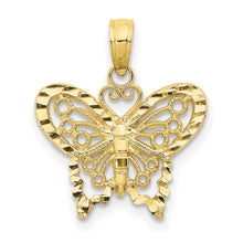 Load image into Gallery viewer, 10K Diamond-cut Butterfly Pendant
