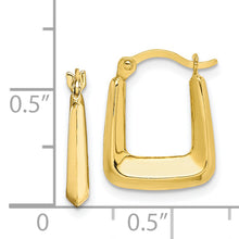 Load image into Gallery viewer, 10K Hollow Squared Hollow Hoop Earrings
