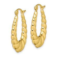 Load image into Gallery viewer, 10k Polished Twisted Hollow Hoop Earrings
