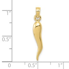 Load image into Gallery viewer, 10K Medium Italian Horn Pendant
