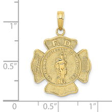 Load image into Gallery viewer, 10k St. Florian Protect Us/Fire Dept. Pendant
