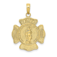 Load image into Gallery viewer, 10k St. Florian Protect Us/Fire Dept. Pendant
