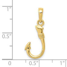 Load image into Gallery viewer, 10K 3D Fish Hook Pendant
