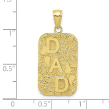 Load image into Gallery viewer, 10K DAD Gold Nugget Dog Tag Pendant
