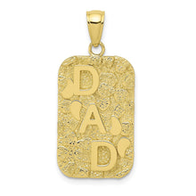 Load image into Gallery viewer, 10K DAD Gold Nugget Dog Tag Pendant
