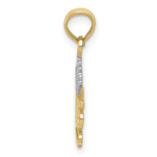 Load image into Gallery viewer, 10k w/Rhodium PRINCESS w/White Crown Charm
