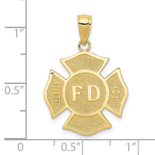 Load image into Gallery viewer, 10k Fire Dept. Maltese Cross Pendant
