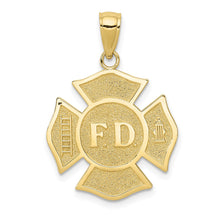 Load image into Gallery viewer, 10k Fire Dept. Maltese Cross Pendant
