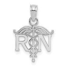 Load image into Gallery viewer, 10K White Gold Registered Nurse Pendant
