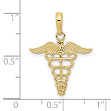 Load image into Gallery viewer, 10k Caduceus Pendant
