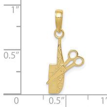 Load image into Gallery viewer, 10K Comb and Scissors Charm
