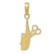 Load image into Gallery viewer, 10K Comb and Scissors Charm
