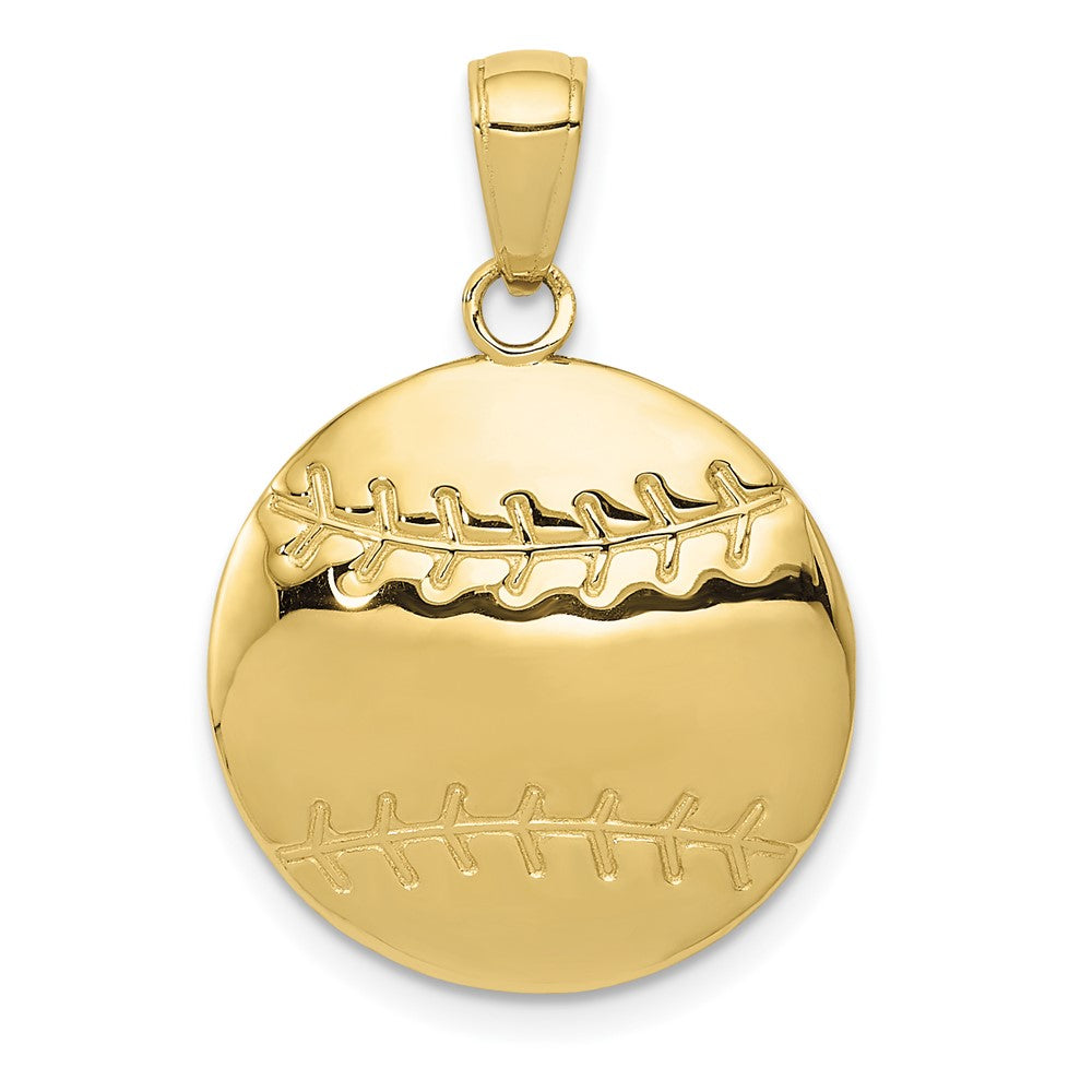 10K Diamond-Cut Baseball Charm