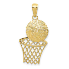 Load image into Gallery viewer, 10K Basketball and Net Pendant
