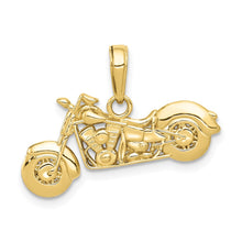 Load image into Gallery viewer, 10K Gold Polished Textured 3-D Motorcycle Pendant
