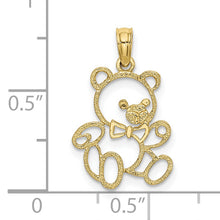 Load image into Gallery viewer, 10K Cut Out Teddy Bear Charm
