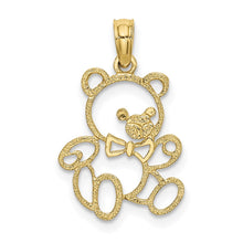 Load image into Gallery viewer, 10K Cut Out Teddy Bear Charm
