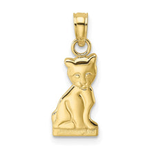 Load image into Gallery viewer, 10k Mini Sitting Kitten Charm
