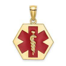 Load image into Gallery viewer, 10k Enameled Medical Disc Pendant
