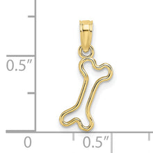 Load image into Gallery viewer, 10K Cut-Out  Polished Mini Dog Bone Charm
