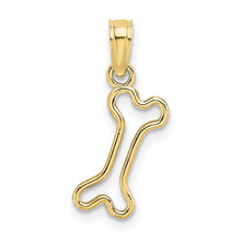 Load image into Gallery viewer, 10K Cut-Out  Polished Mini Dog Bone Charm
