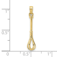 Load image into Gallery viewer, 10K 3-D Polished Whisk Charm
