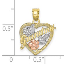 Load image into Gallery viewer, 10K Two-tone w/White Rhodium &num;1 GRANDMA In Heart Charm
