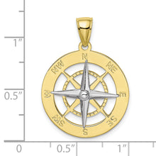 Load image into Gallery viewer, 10K w/Rhodium Nautical Compass White Needle Charm
