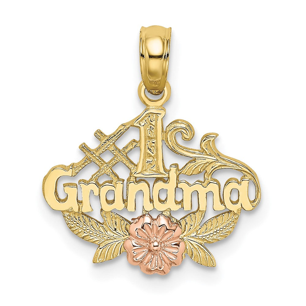 10K Two-Tone #1 GRANDMA W/ Flower Charm