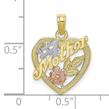 Load image into Gallery viewer, 10K Two-tone w/White Rhodium &num;1 MOTHER Heart Charm
