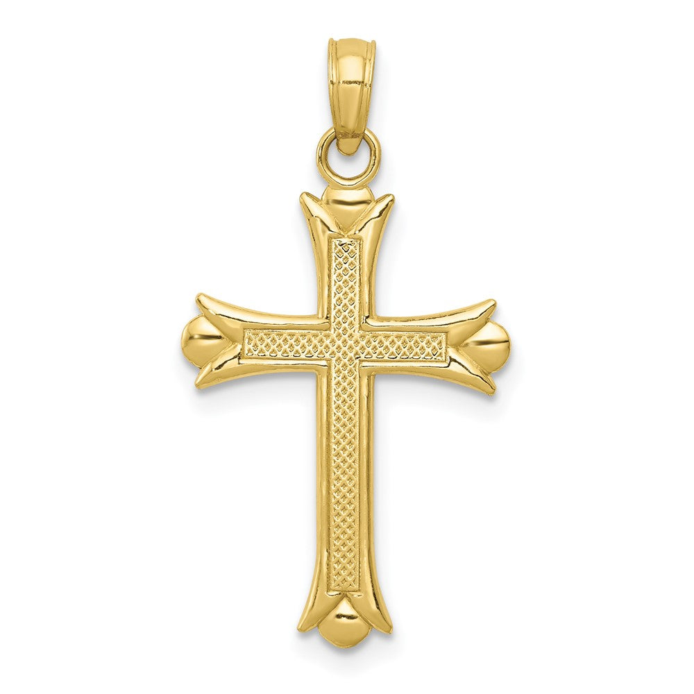 10K Fleur De Lis Cross Pendant