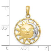 Load image into Gallery viewer, 10K W/Rhodium Sun and Moon Pendant
