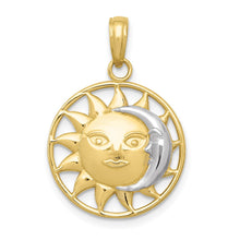 Load image into Gallery viewer, 10K W/Rhodium Sun and Moon Pendant
