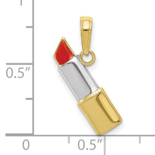 Load image into Gallery viewer, 10K W/Rhodium Enameled Lipstick Charm
