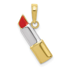 Load image into Gallery viewer, 10K W/Rhodium Enameled Lipstick Charm
