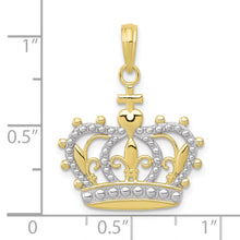 Load image into Gallery viewer, 10K W/Rhodium Crown Pendant
