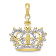 Load image into Gallery viewer, 10K W/Rhodium Crown Pendant
